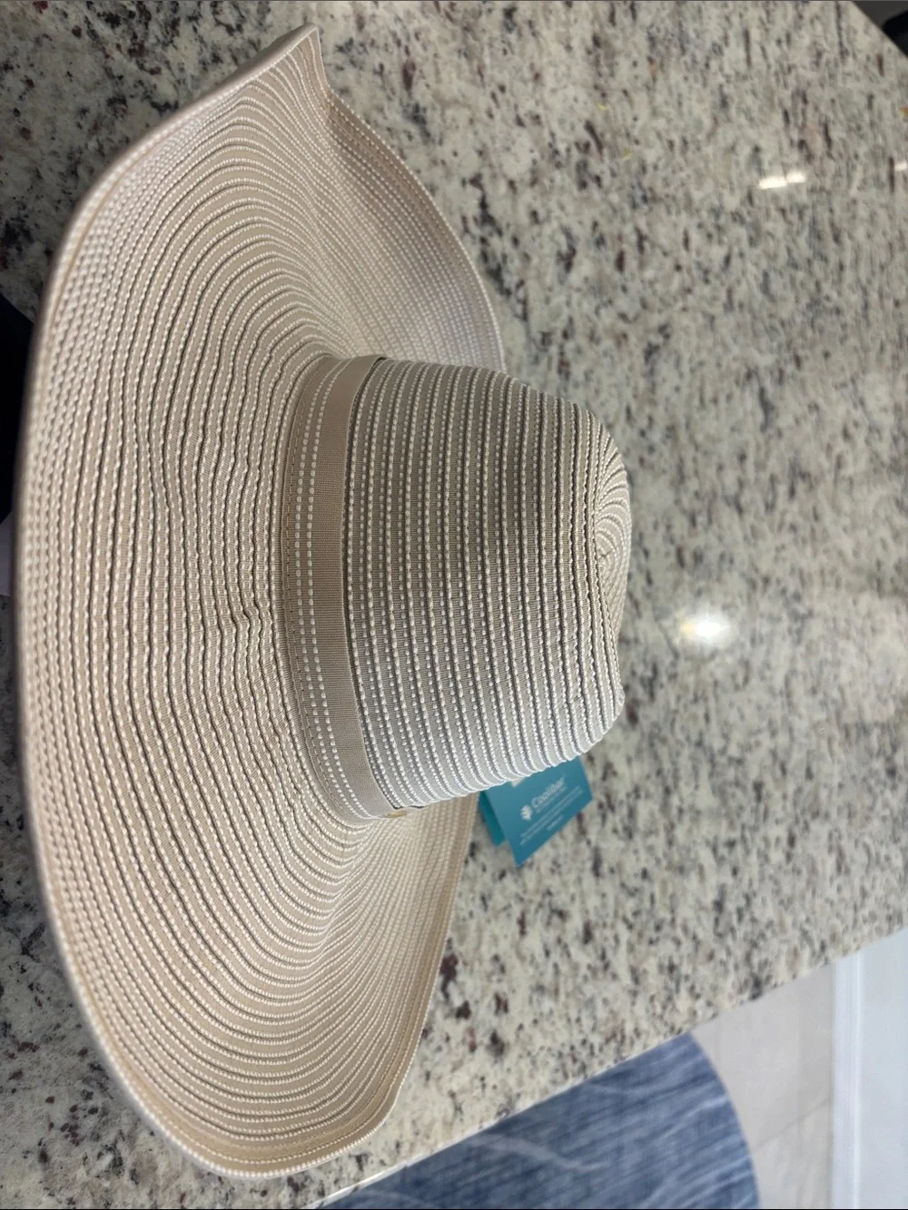 Coolibar Wide-Brim Sun Hat in Light Beige